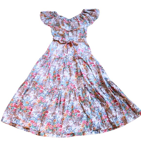 Vintage Dresses & Skirts - Vintage 70s PBJ Floral Midi Dress XS Cottagecore Coquette Soft Girl fairly Girl